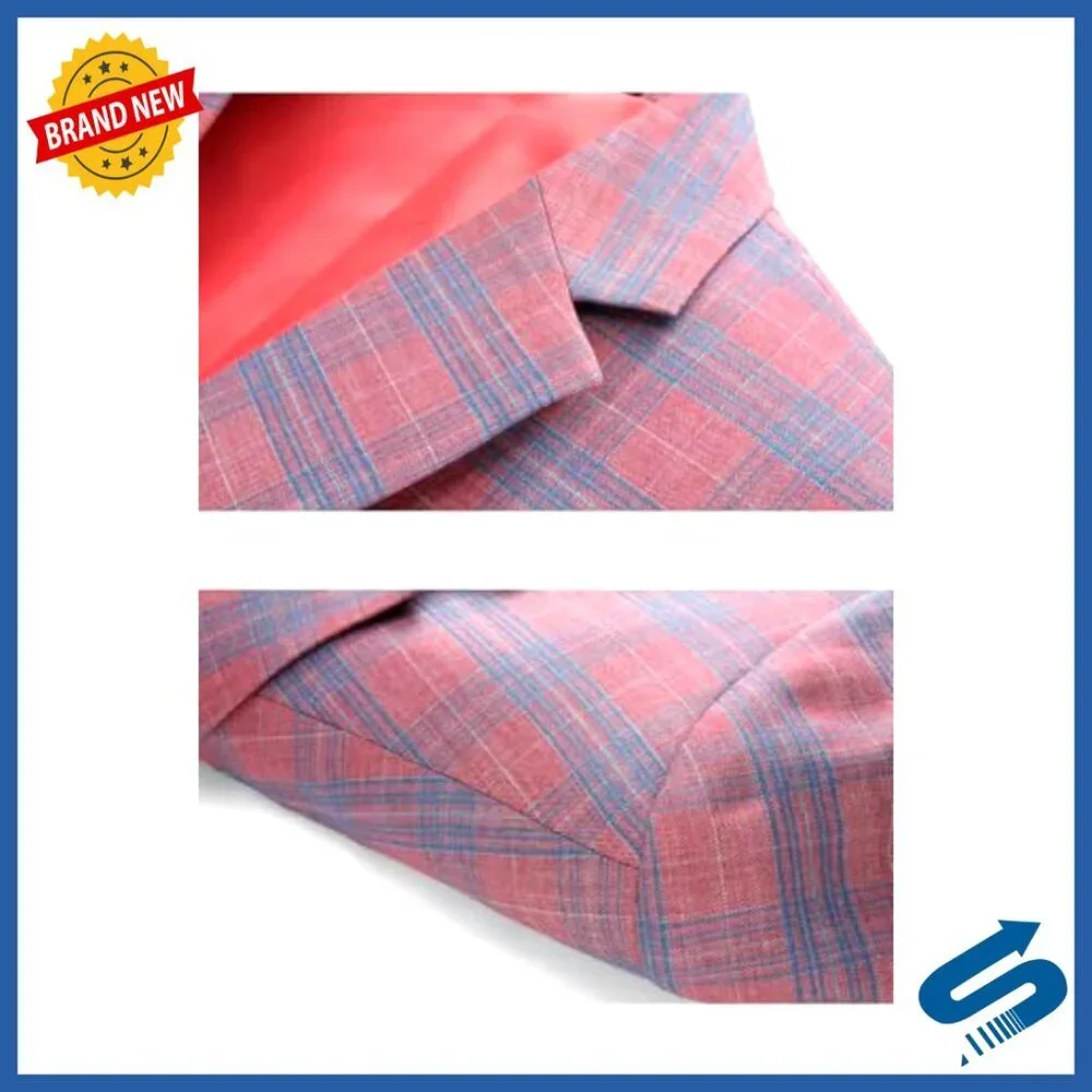 Men's Lightweight Plaid Sport Coat Blazer Suit Jacket Summer Casual